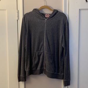 Juicy Couture Grey Velour Zip Hoodie Plus 1X